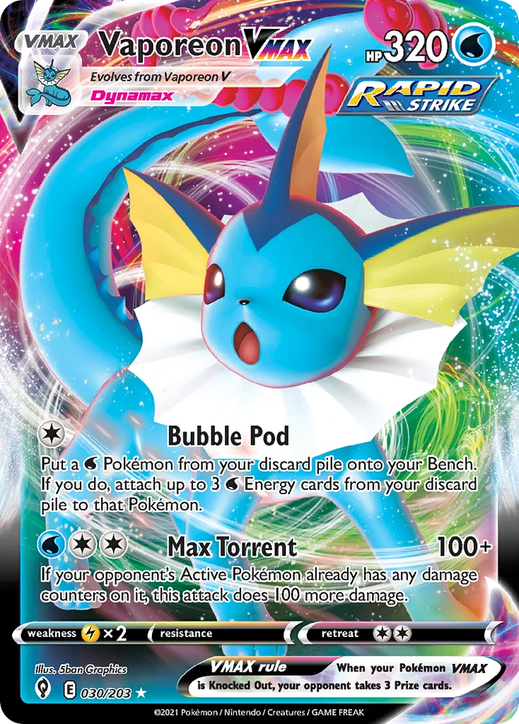 Vaporeon VMAX Pokemon card