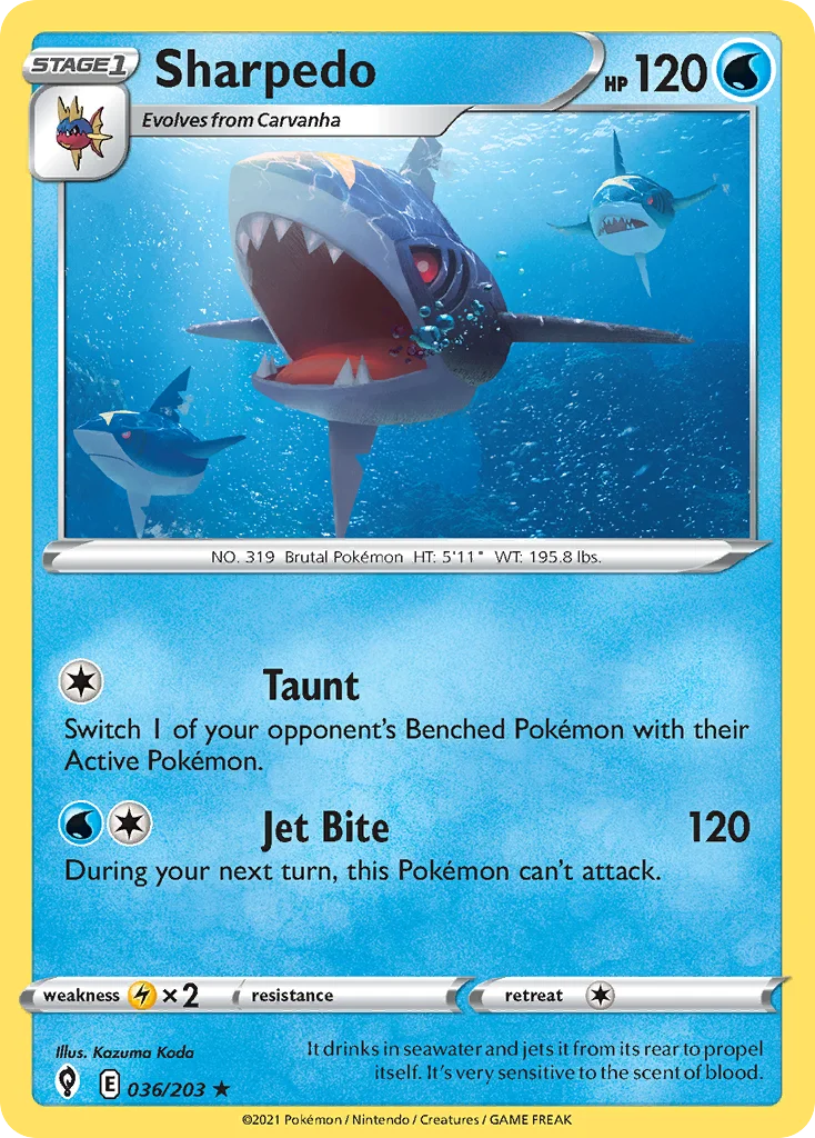 Sharpedo Pokemon card