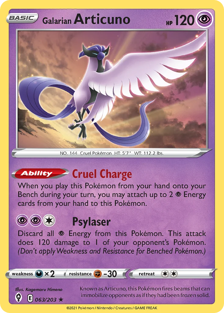 Galarian Articuno Pokemon card