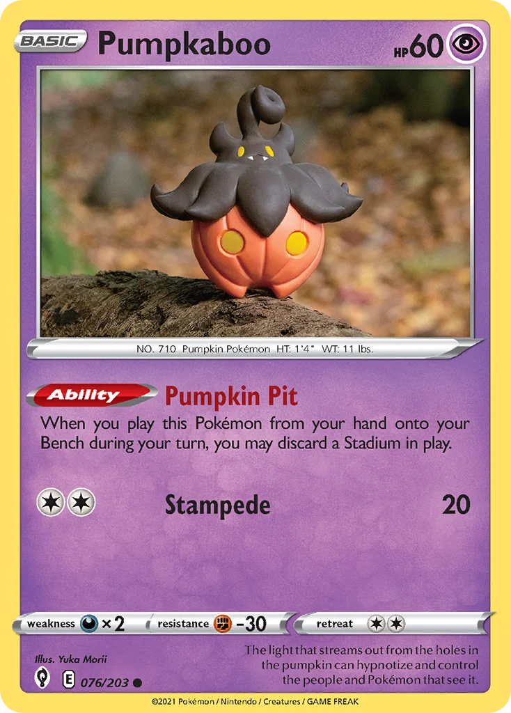 Pumpkaboo Pokemon card