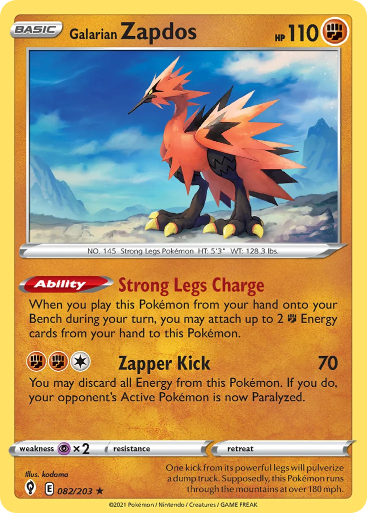 Galarian Zapdos Pokemon card