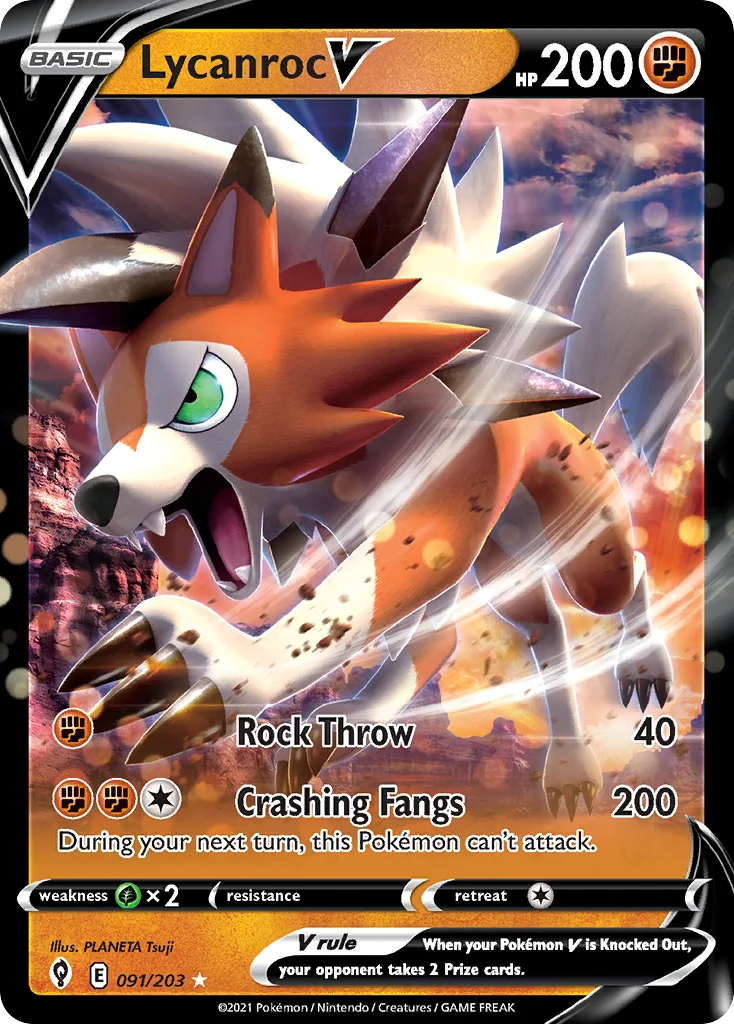 Lycanroc V Pokemon card