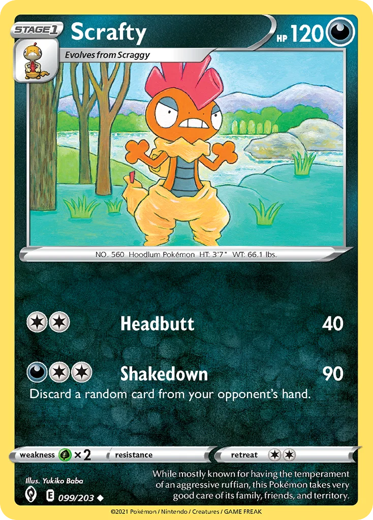 Scrafty Pokemon card