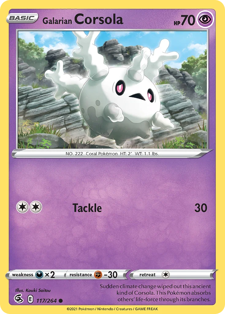 Galarian Corsola Pokemon card
