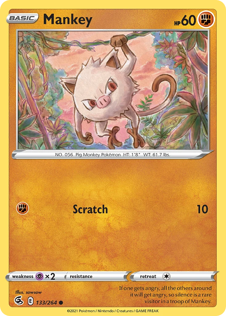 Mankey Pokemon card
