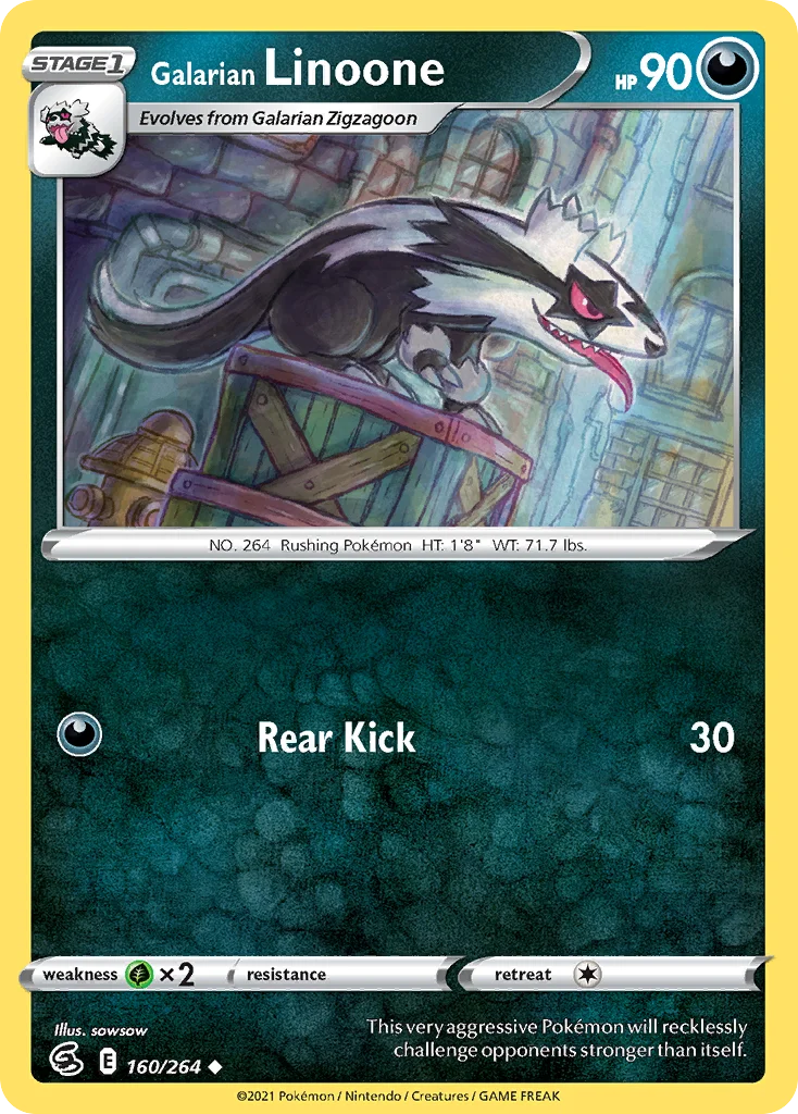 Galarian Linoone Pokemon card