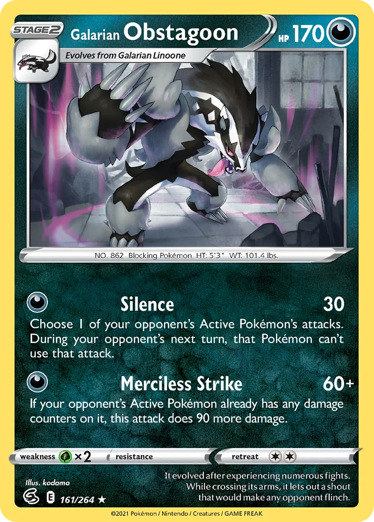 Galarian Obstagoon Pokemon card