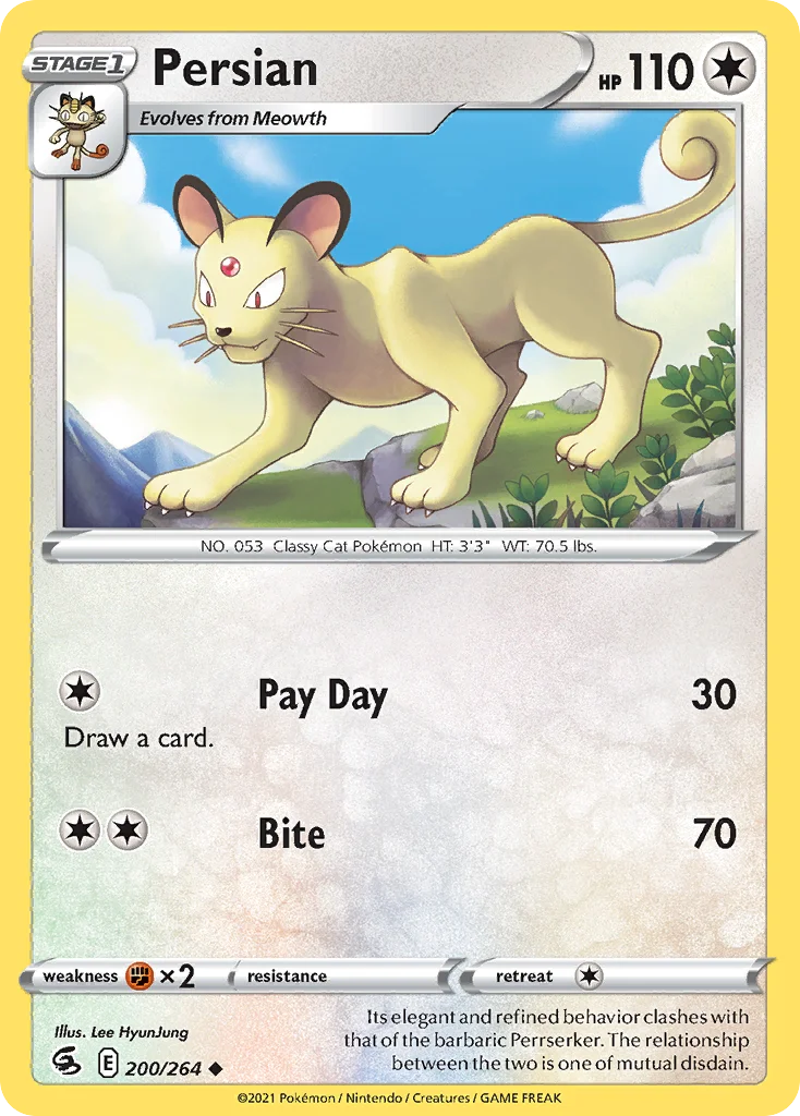 Persian Pokemon card