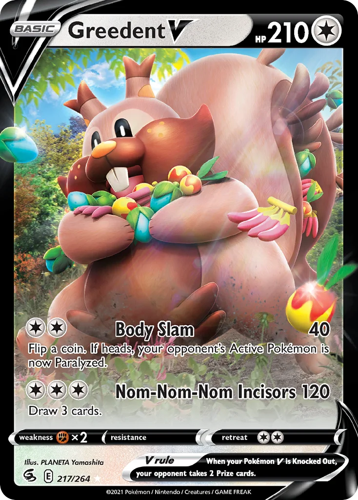Greedent V Pokemon card