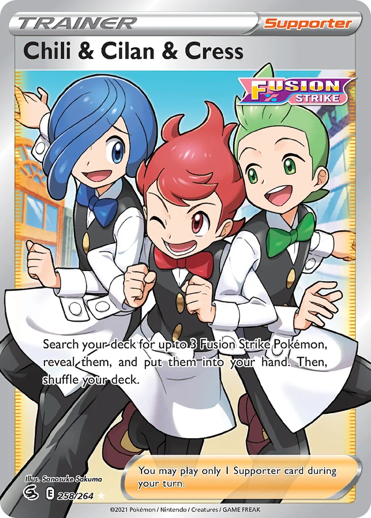 Chili & Cilan & Cress Pokemon card