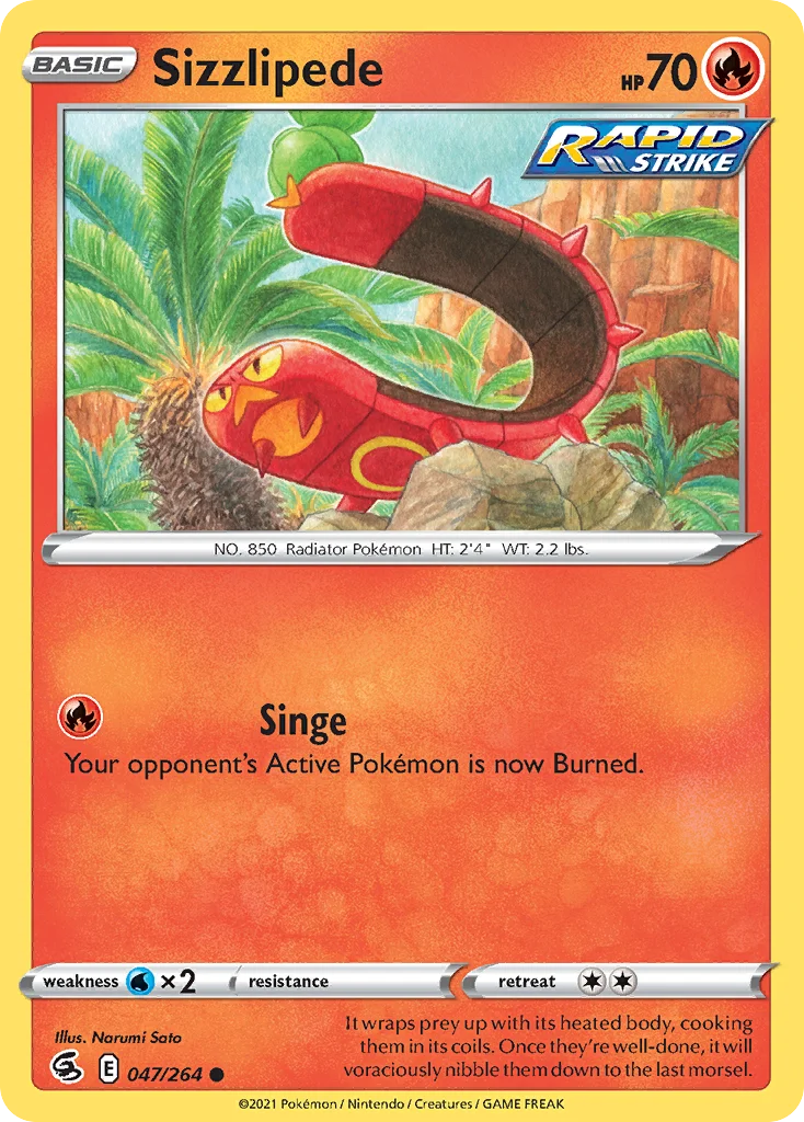 Sizzlipede Pokemon card