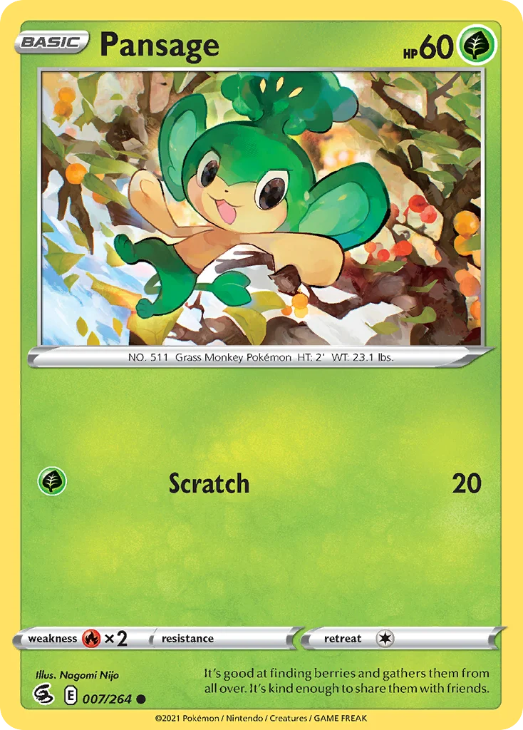 Pansage Pokemon card
