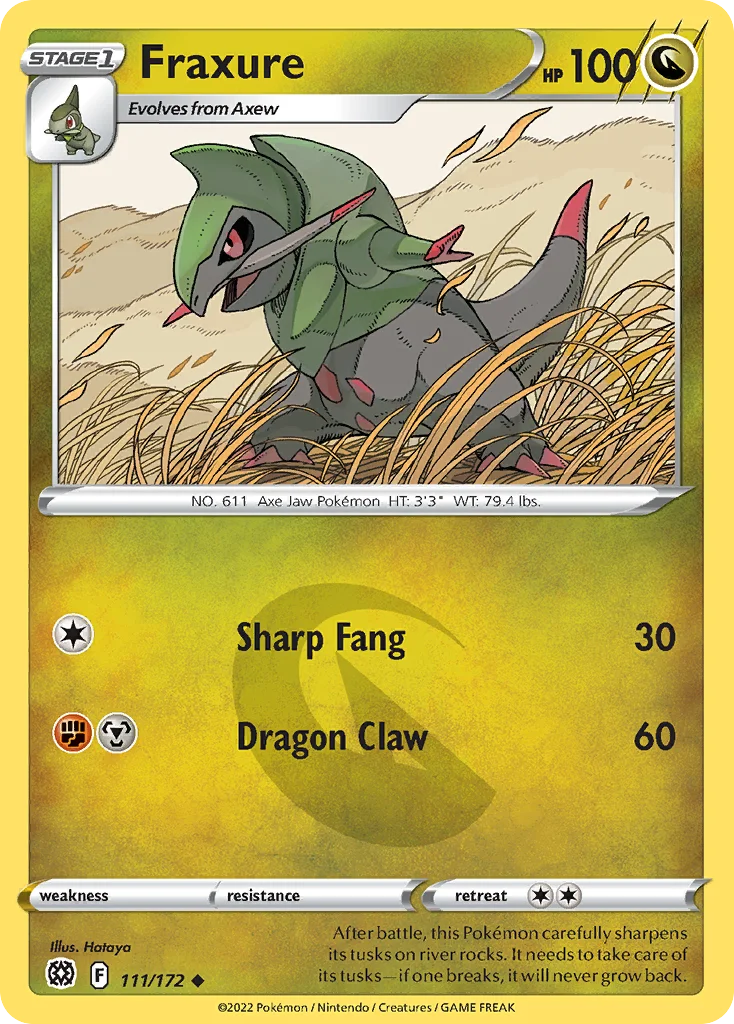 Fraxure Pokemon card