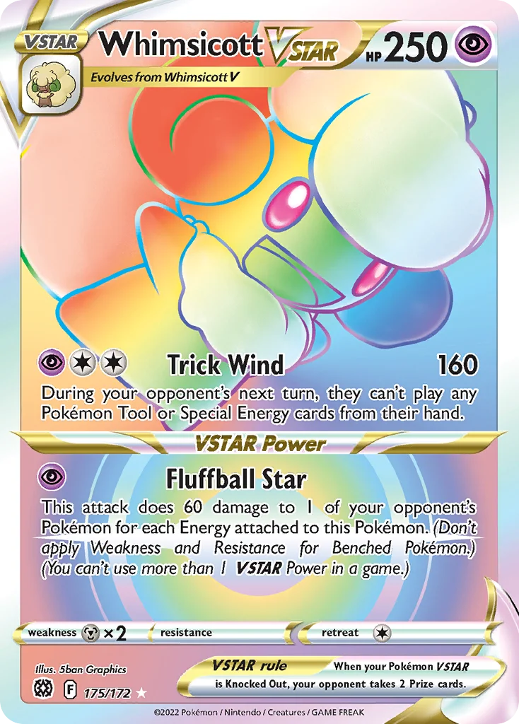 Whimsicott VSTAR Pokemon card