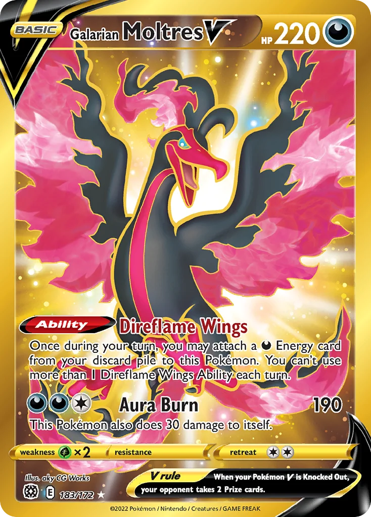 Galarian Moltres V Pokemon card