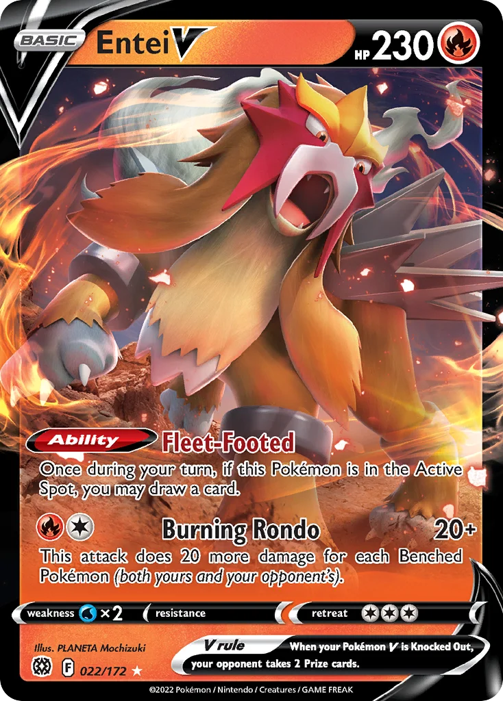 Entei V Pokemon card