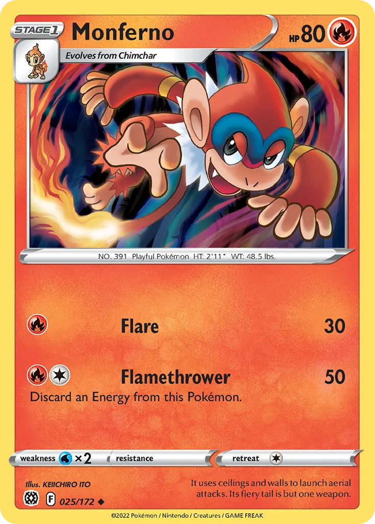 Monferno Pokemon card
