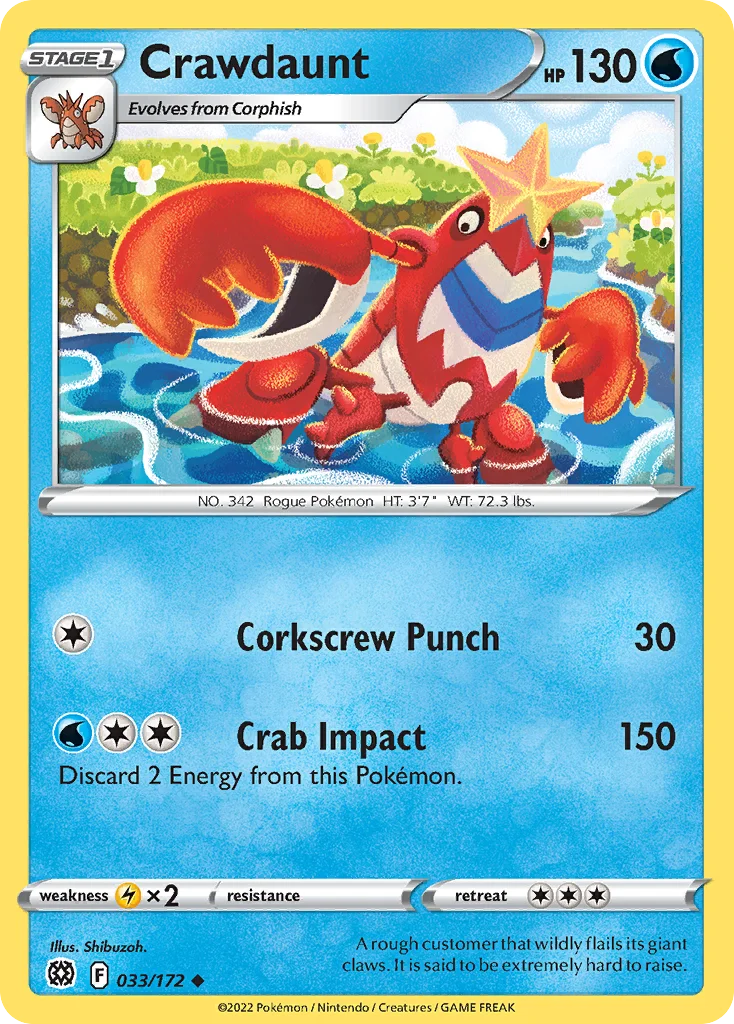 Crawdaunt Pokemon card