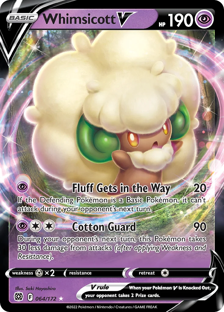 Whimsicott V Pokemon card