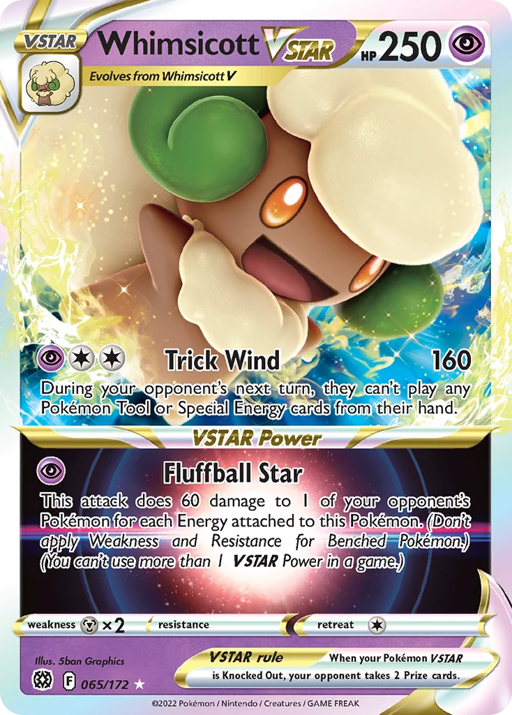 Whimsicott VSTAR Pokemon card