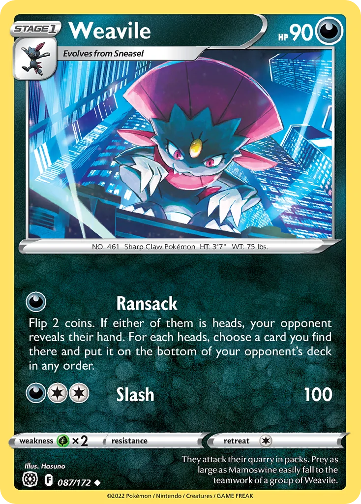 Weavile Pokemon card