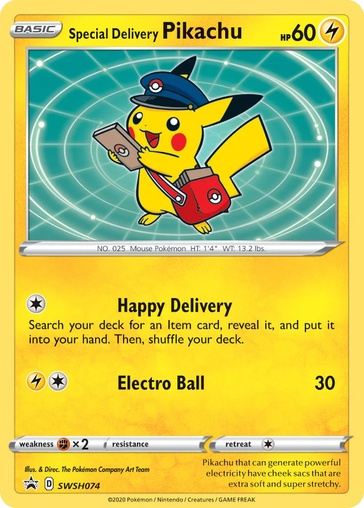 Special Delivery Pikachu Pokemon card