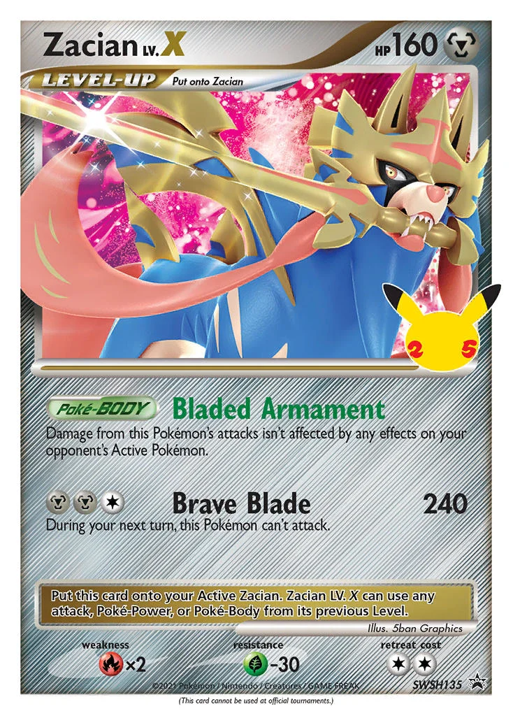 Zacian LV.X Pokemon card