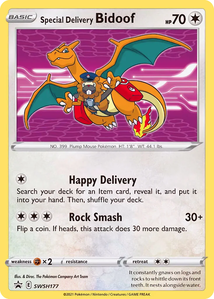 Special Delivery Bidoof Pokemon card