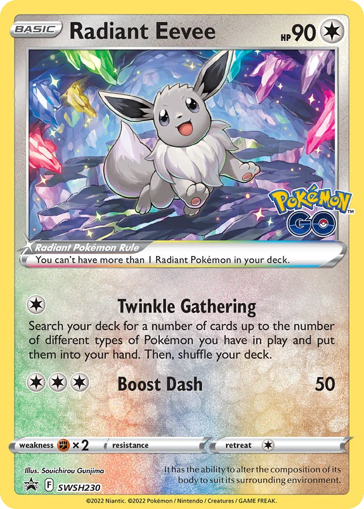 Radiant Eevee Pokemon card