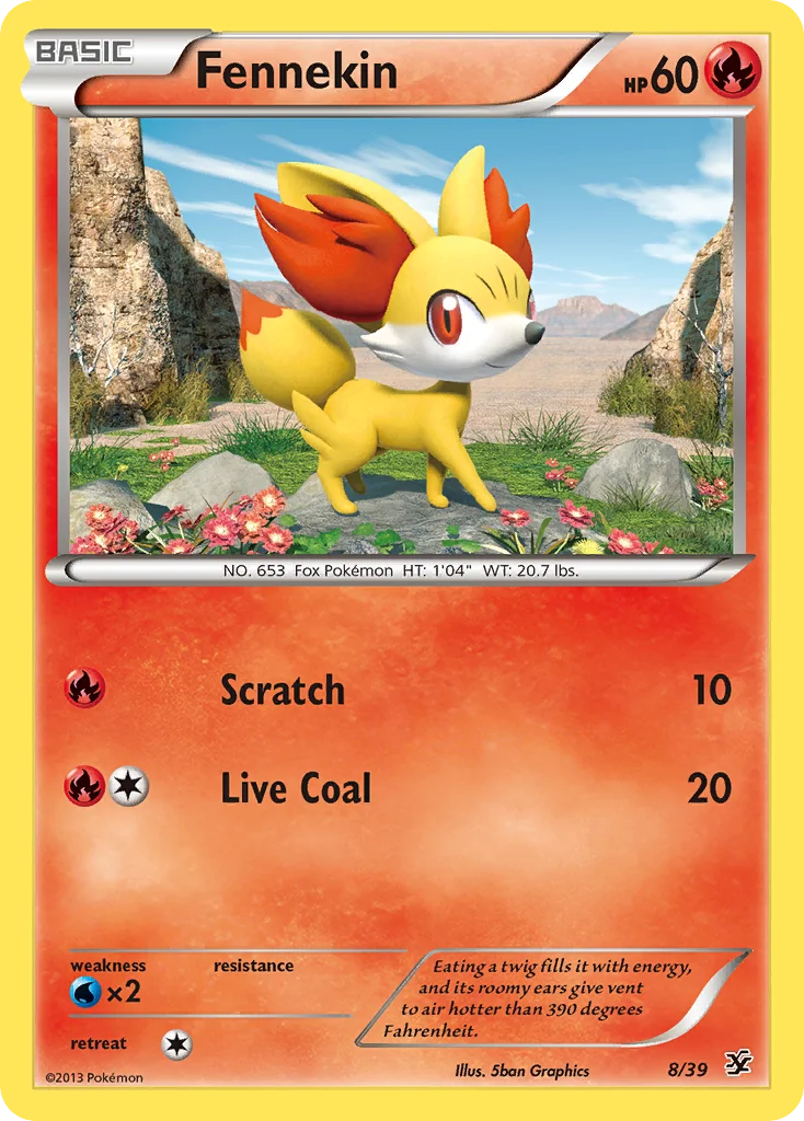 Fennekin Pokemon card