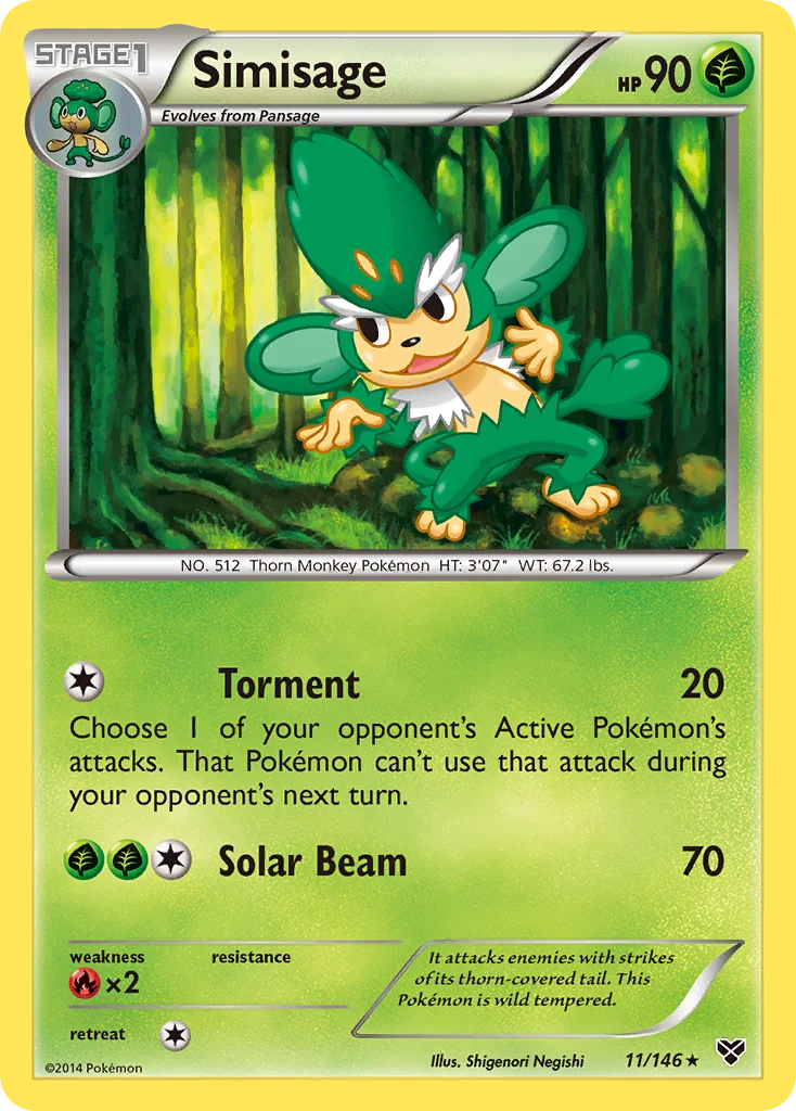 Simisage Pokemon card