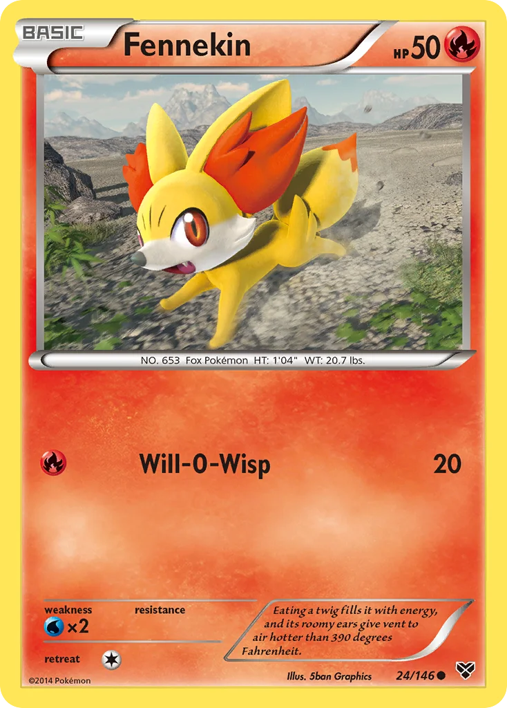 Fennekin Pokemon card
