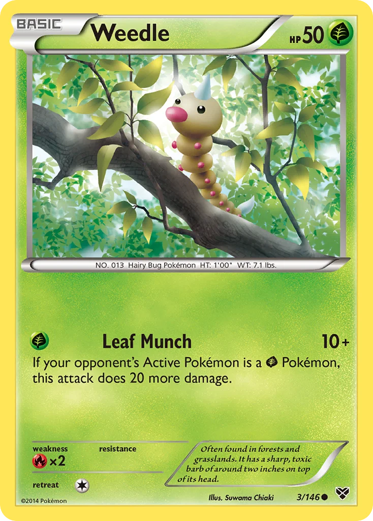 Weedle Pokemon card
