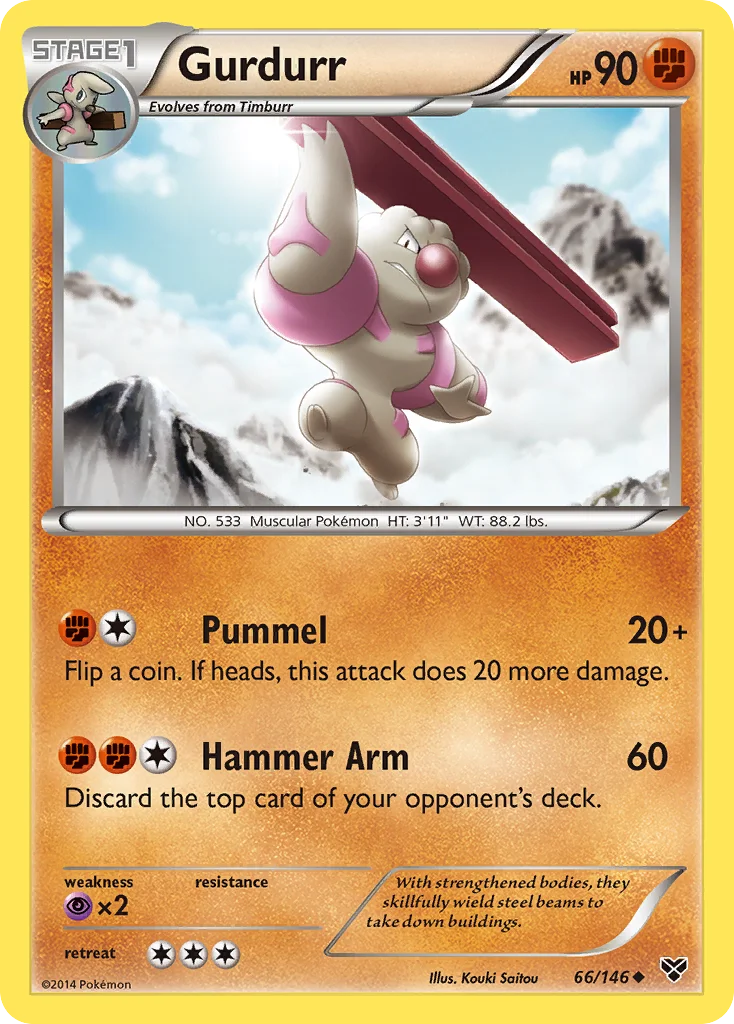 Gurdurr Pokemon card