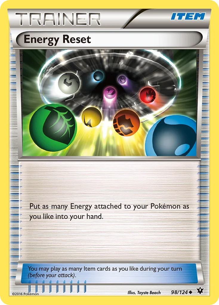 Energy Reset Pokemon card