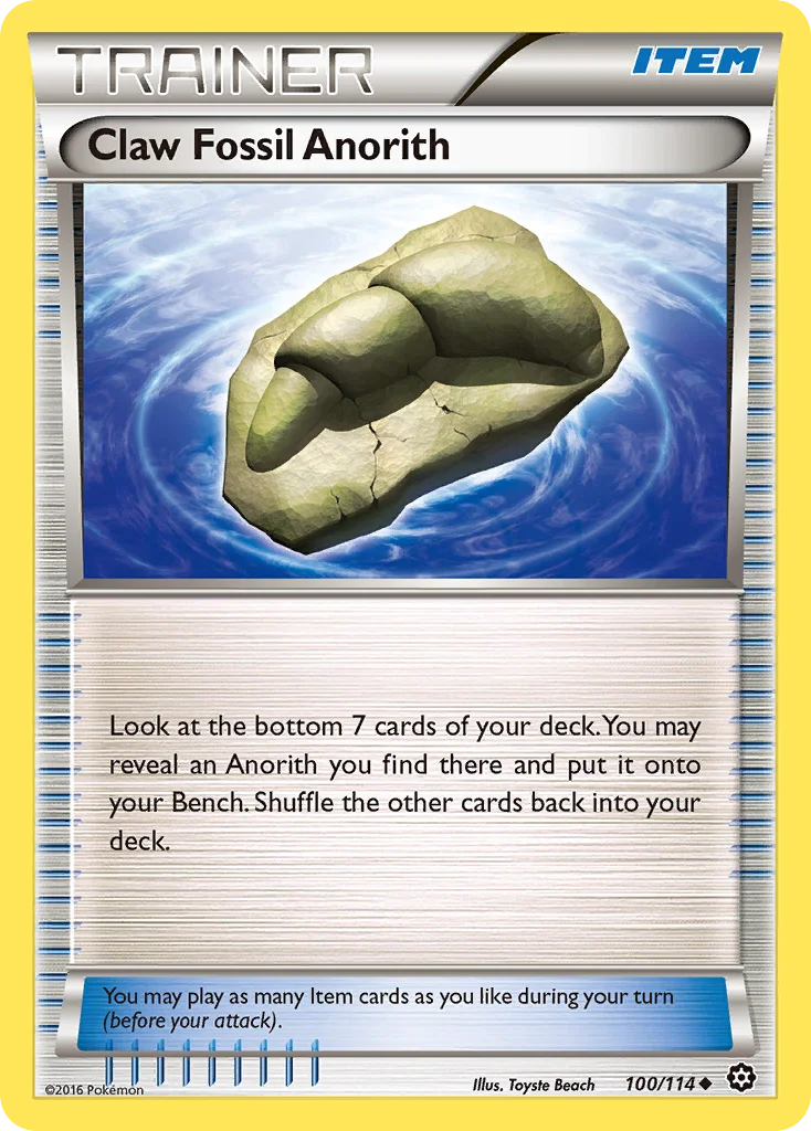Claw Fossil Anorith Pokemon card