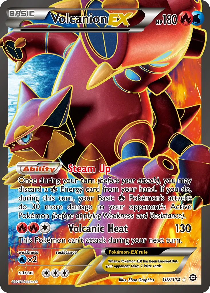 Volcanion-EX Pokemon card