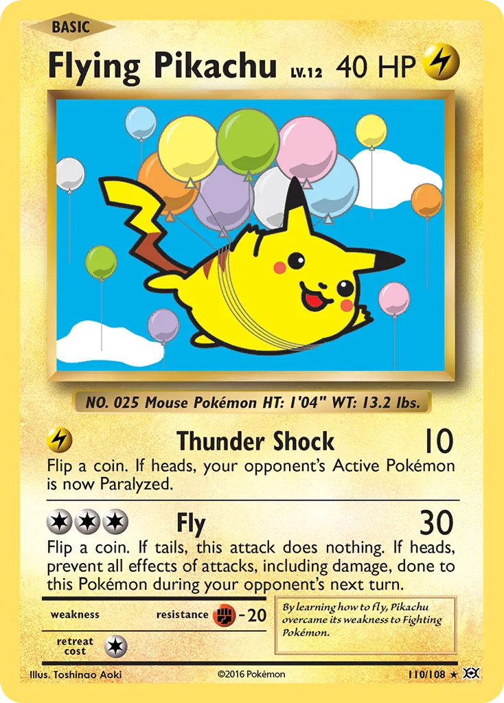Flying Pikachu Pokemon card