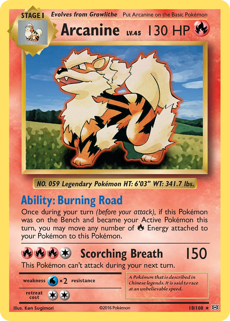 Arcanine Pokemon card