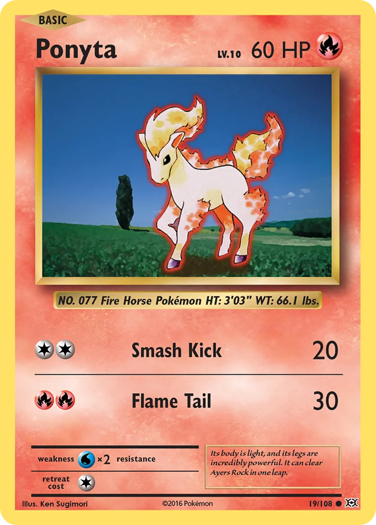 Ponyta Pokemon card