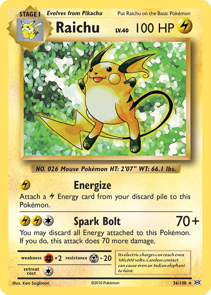 Raichu Pokemon card