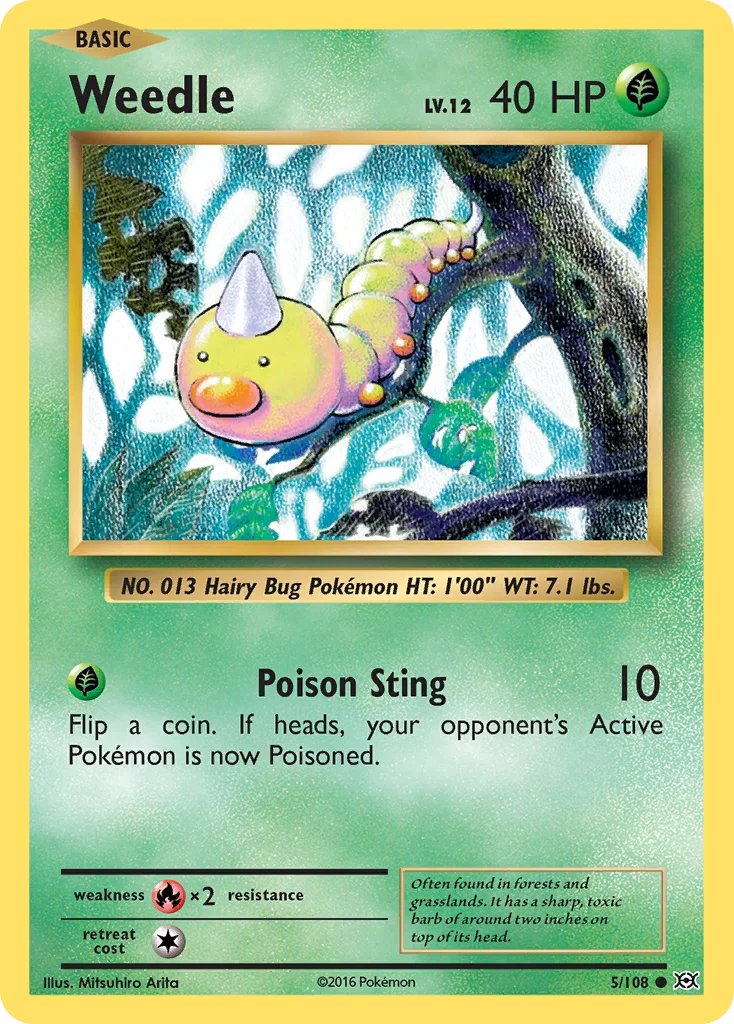 Weedle Pokemon card