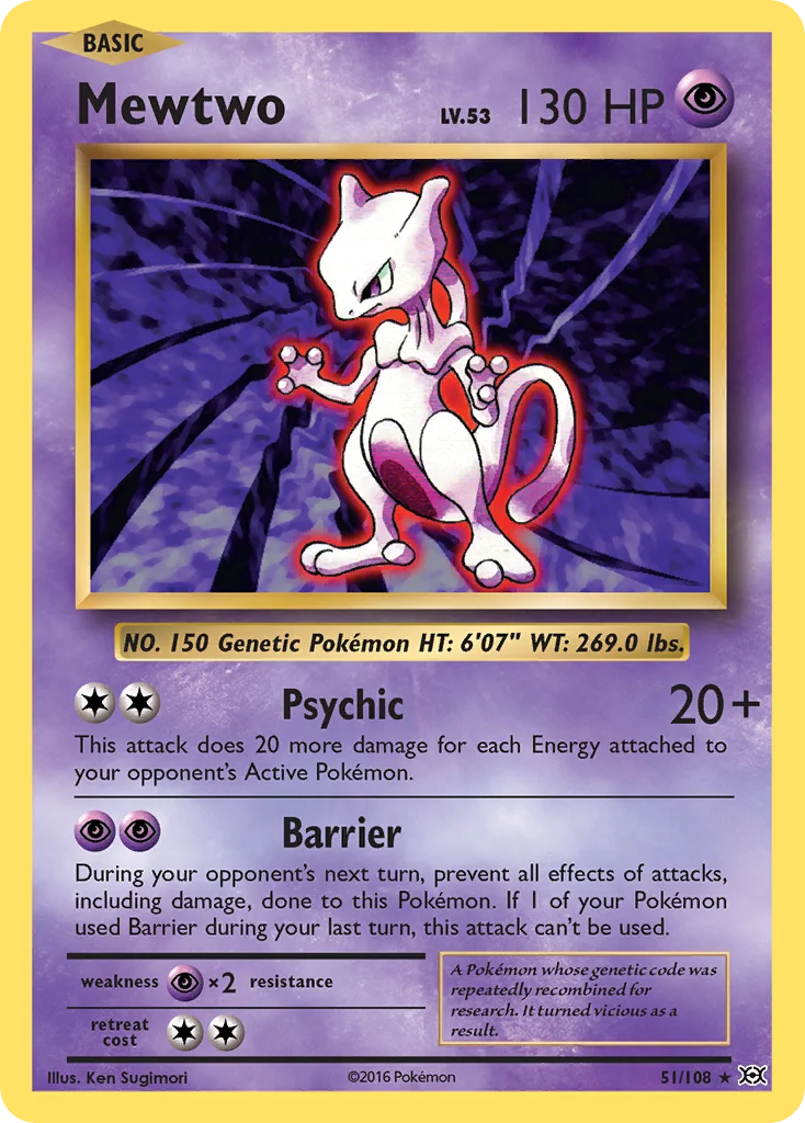 Mewtwo Pokemon card
