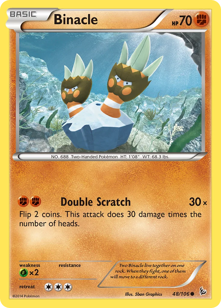 Binacle Pokemon card