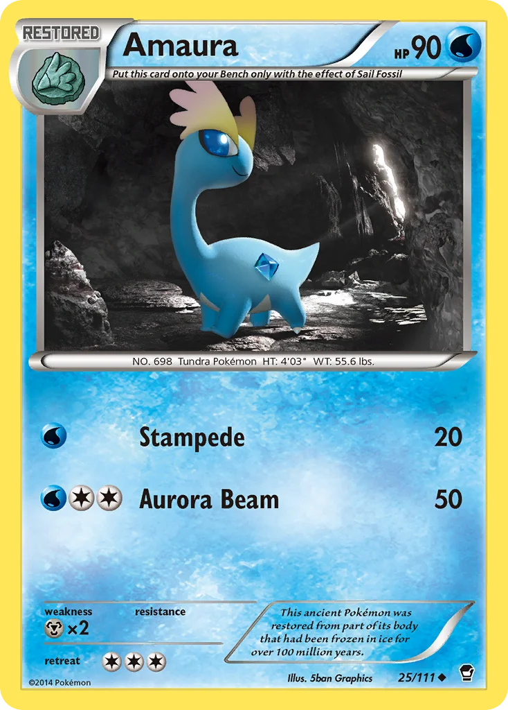 Amaura Pokemon card