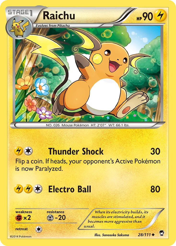 Raichu Pokemon card
