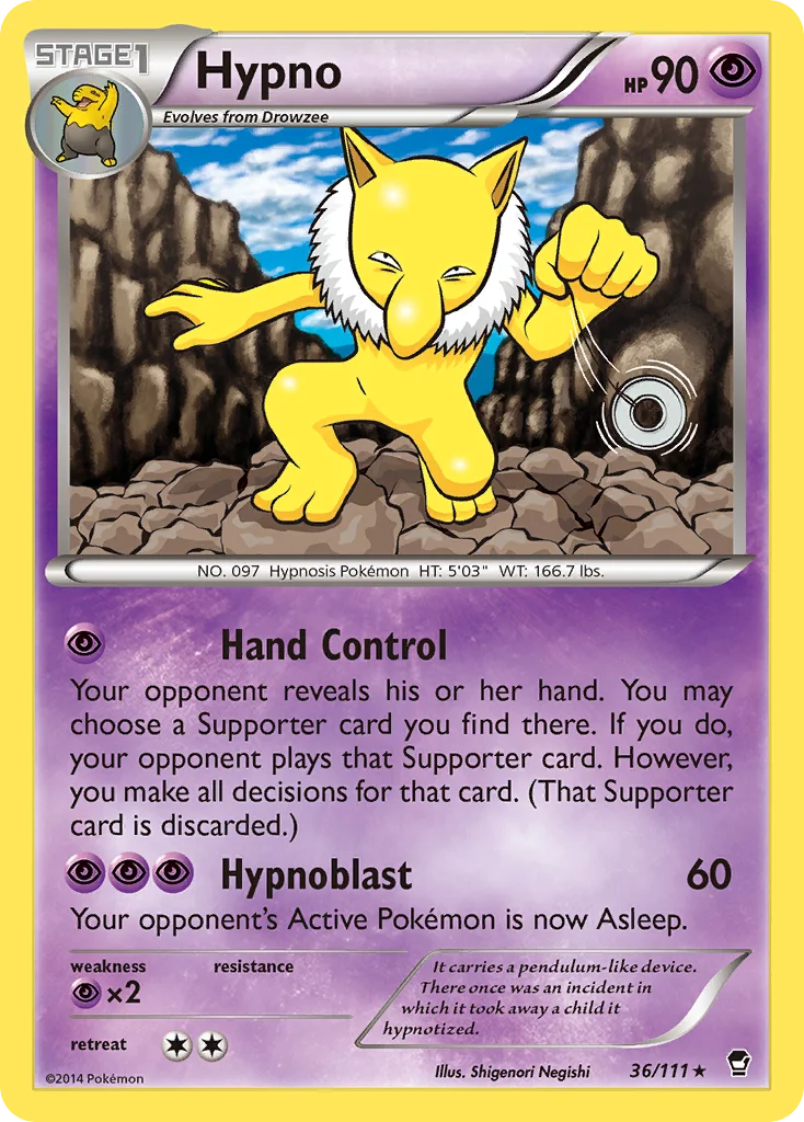Hypno Pokemon card