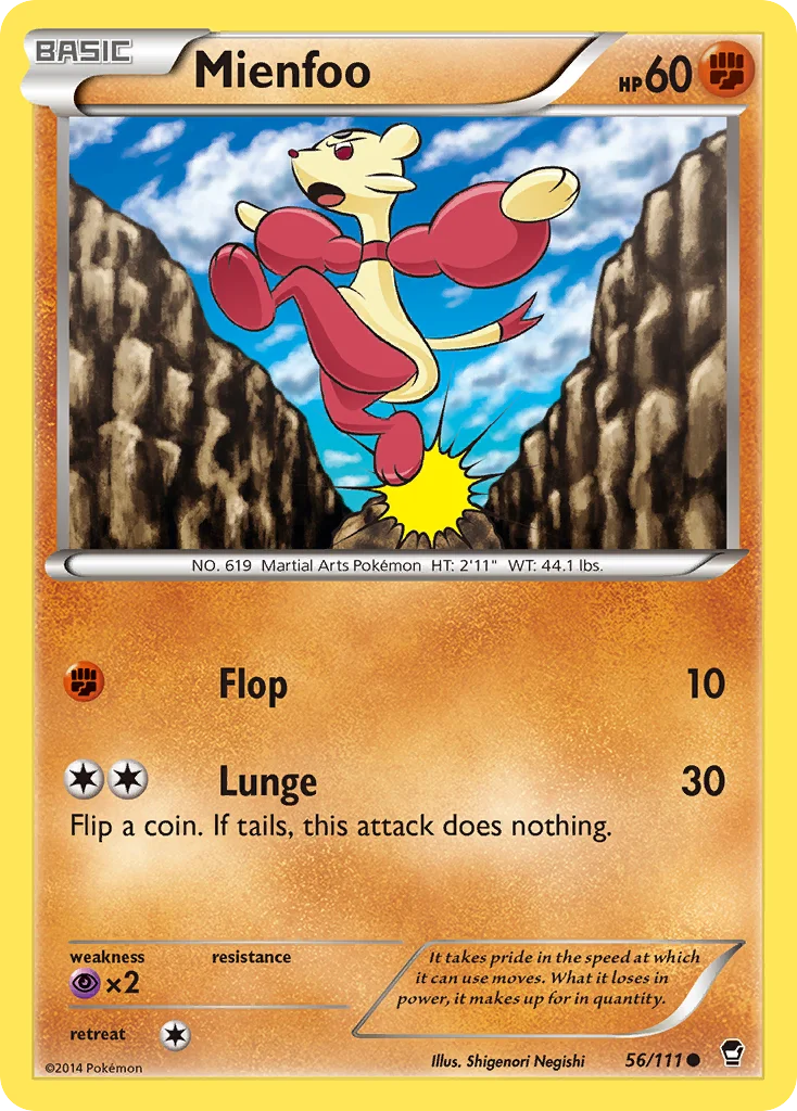 Mienfoo Pokemon card