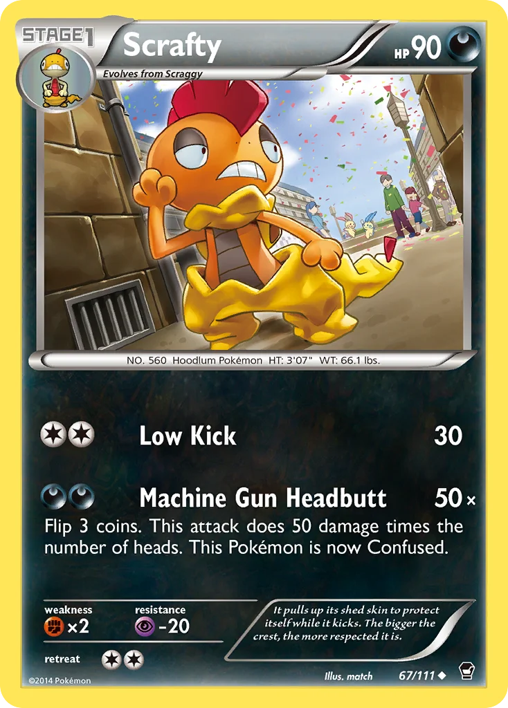 Scrafty Pokemon card
