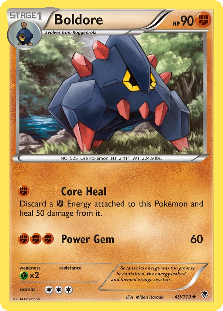 Boldore Pokemon card